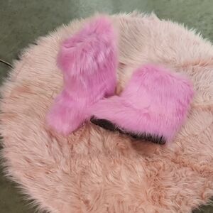 Fluffy Pink Boots